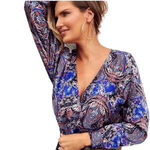 Marciano For Guess Perfect Paisley Blouse Blue